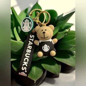 NWOTStarbucks Tan and Black Bear Keychain